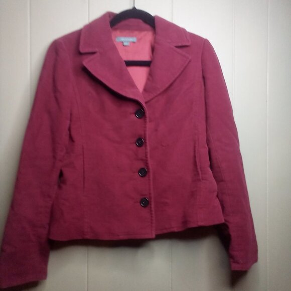 Ann Taylor Blazer Jacket 2 Long Sleeve Button Up Soft  Burgundy Pink Red - Picture 11 of 13